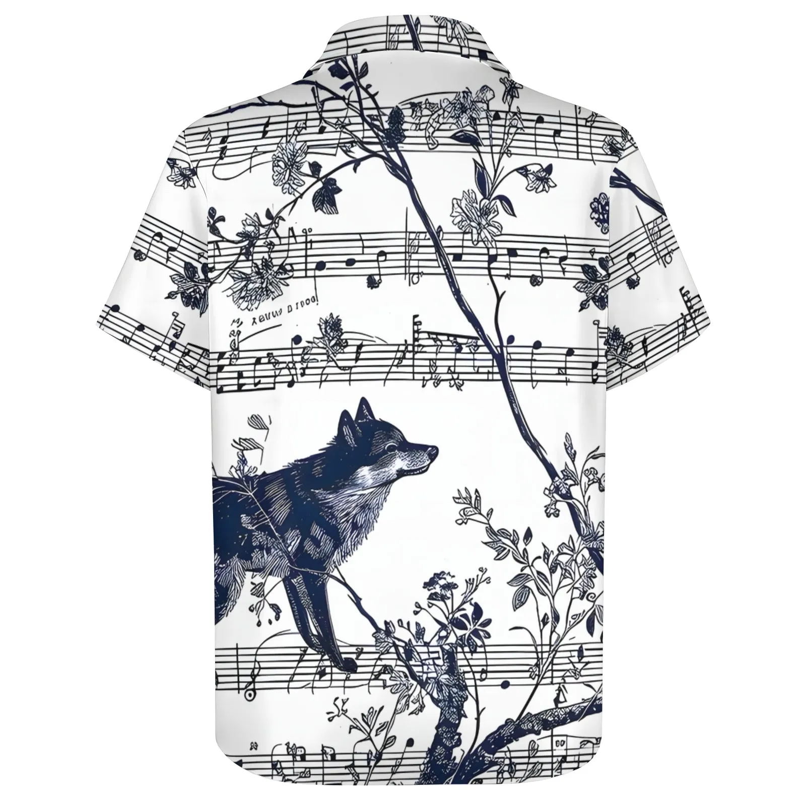 Men's Sheet Wolf Art Print Casual Short Sleeve Shirt 2404000842