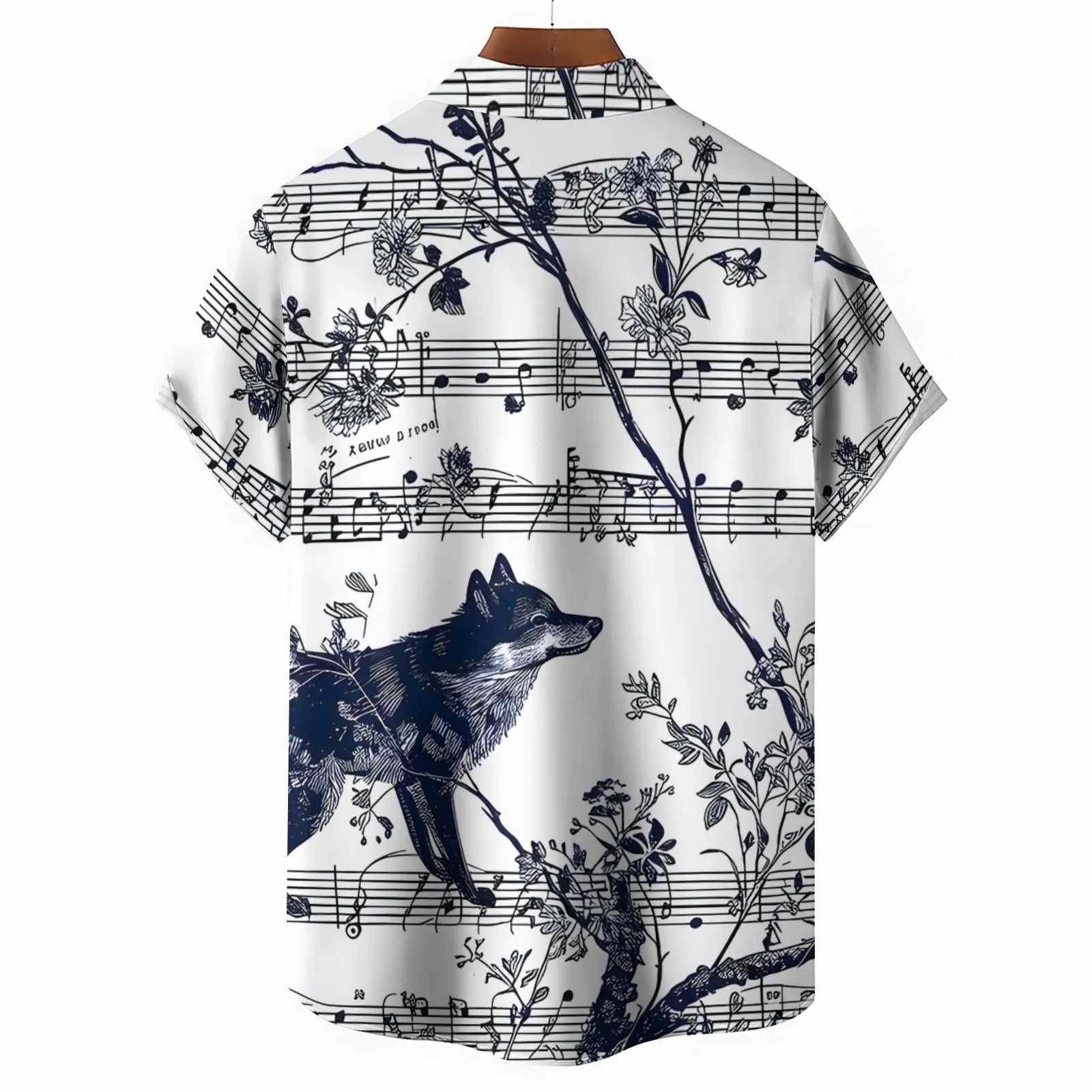 Men's Sheet Wolf Art Print Casual Short Sleeve Shirt 2404000842