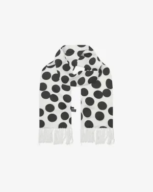 Men's Silk Aviator Scarf in Black & White Spots - The Gable