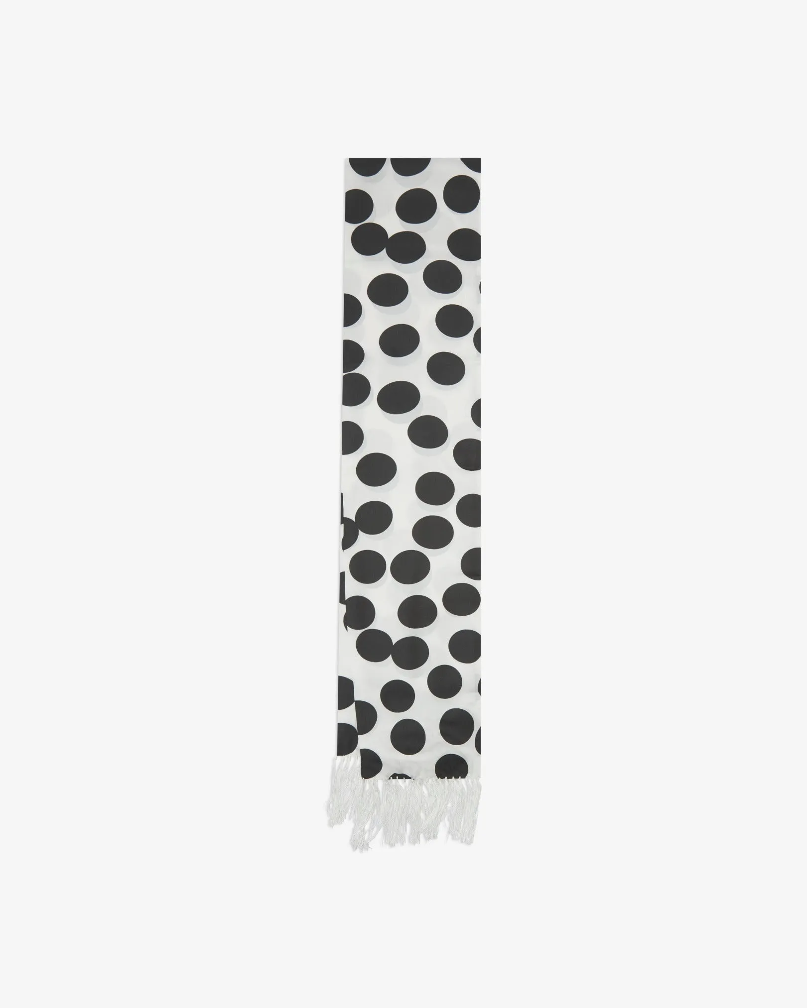 Men's Silk Aviator Scarf in Black & White Spots - The Gable
