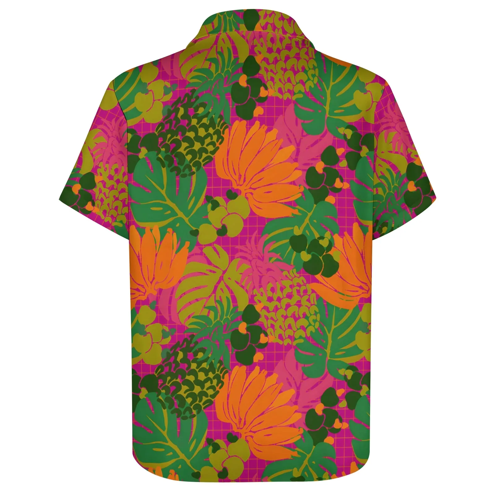 Men's Tropical Botanical Print Casual Short Sleeve Shirt 2404000061