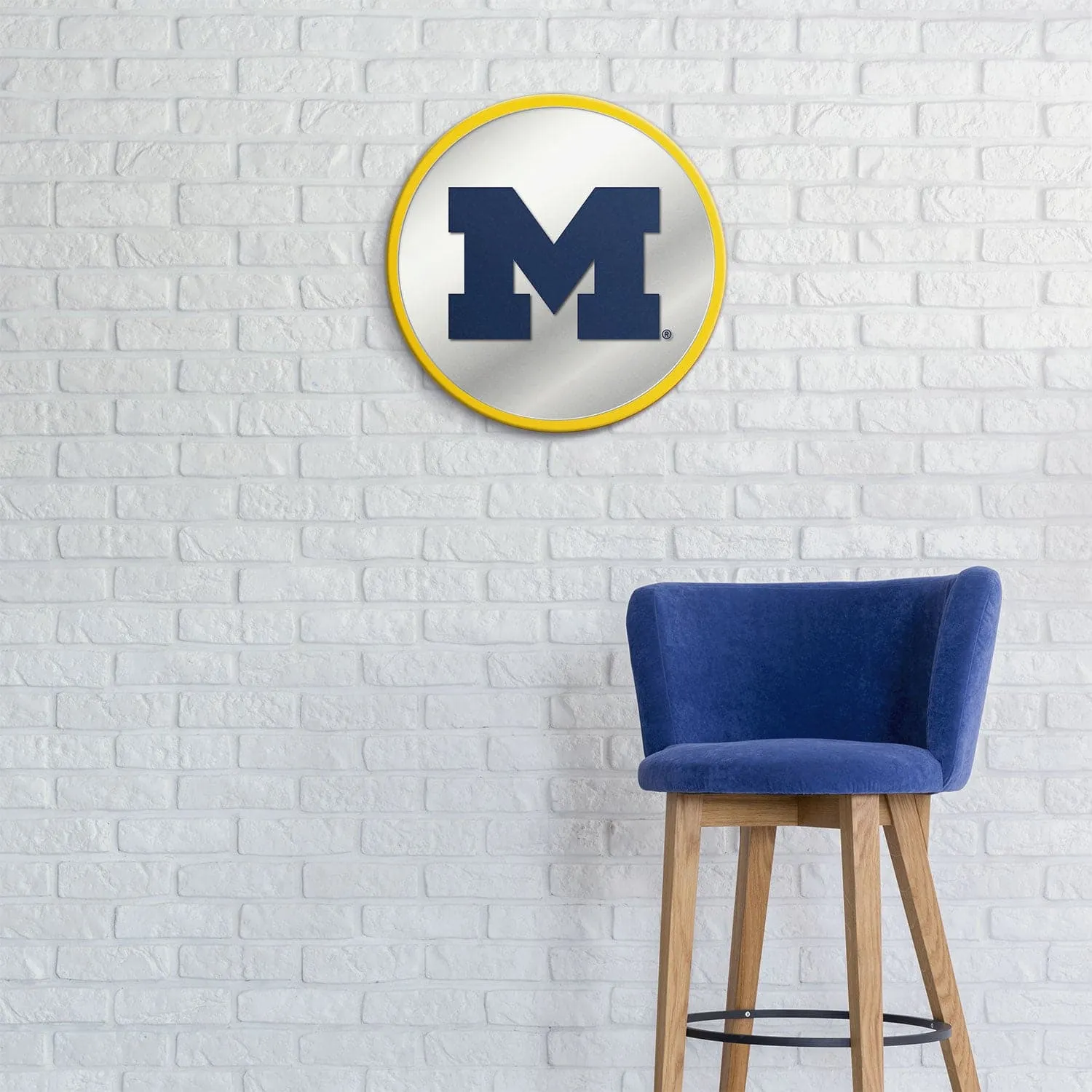 Michigan Wolverines: Modern Disc Mirrored Wall Sign