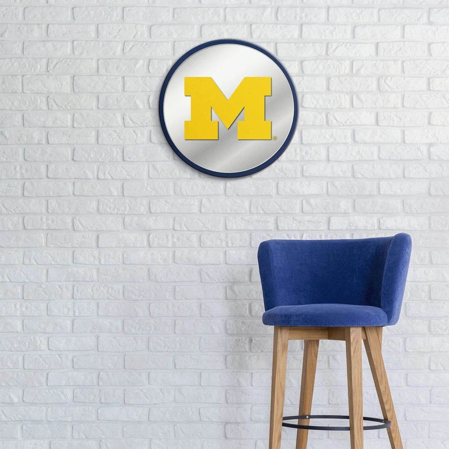 Michigan Wolverines: Modern Disc Mirrored Wall Sign