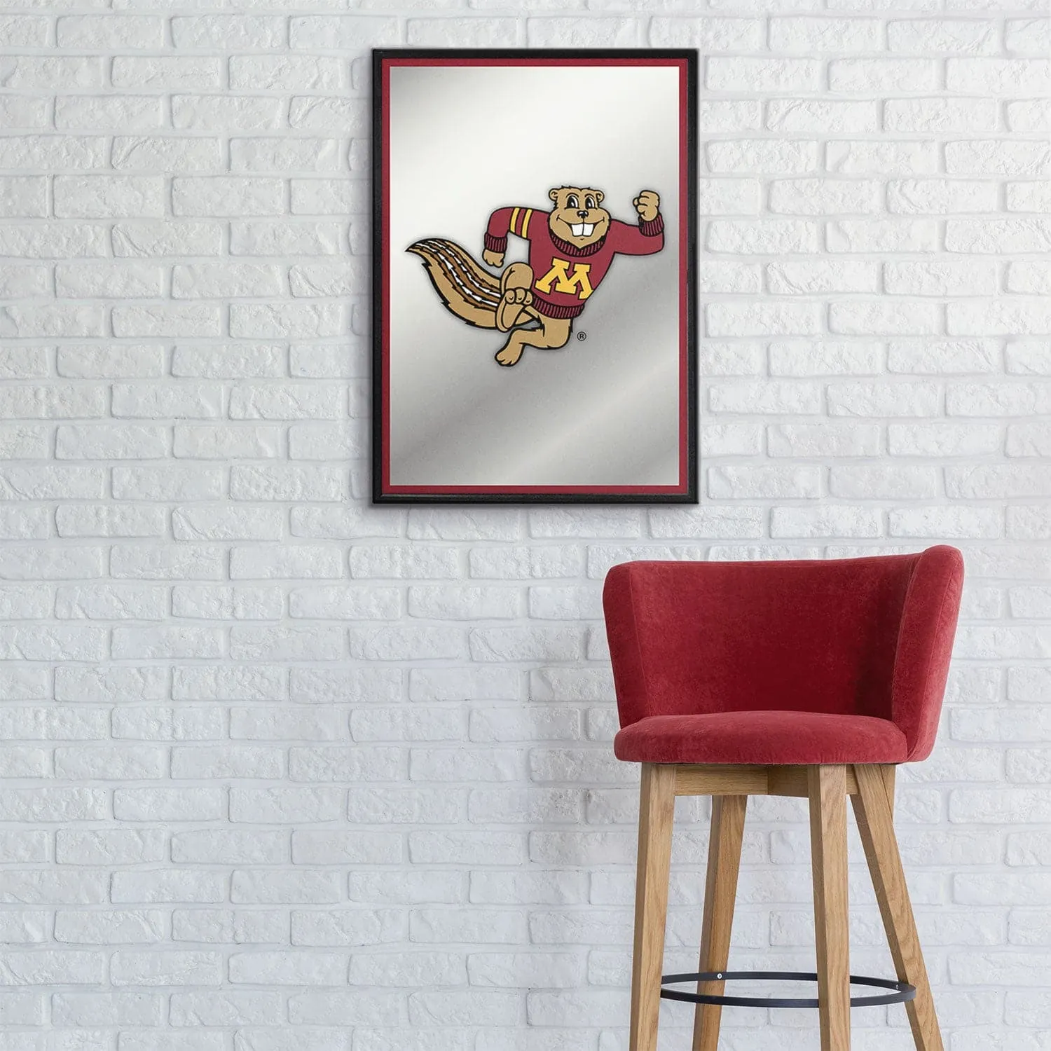 Minnesota Golden Gophers: Mascot - Framed Mirrored Wall Sign
