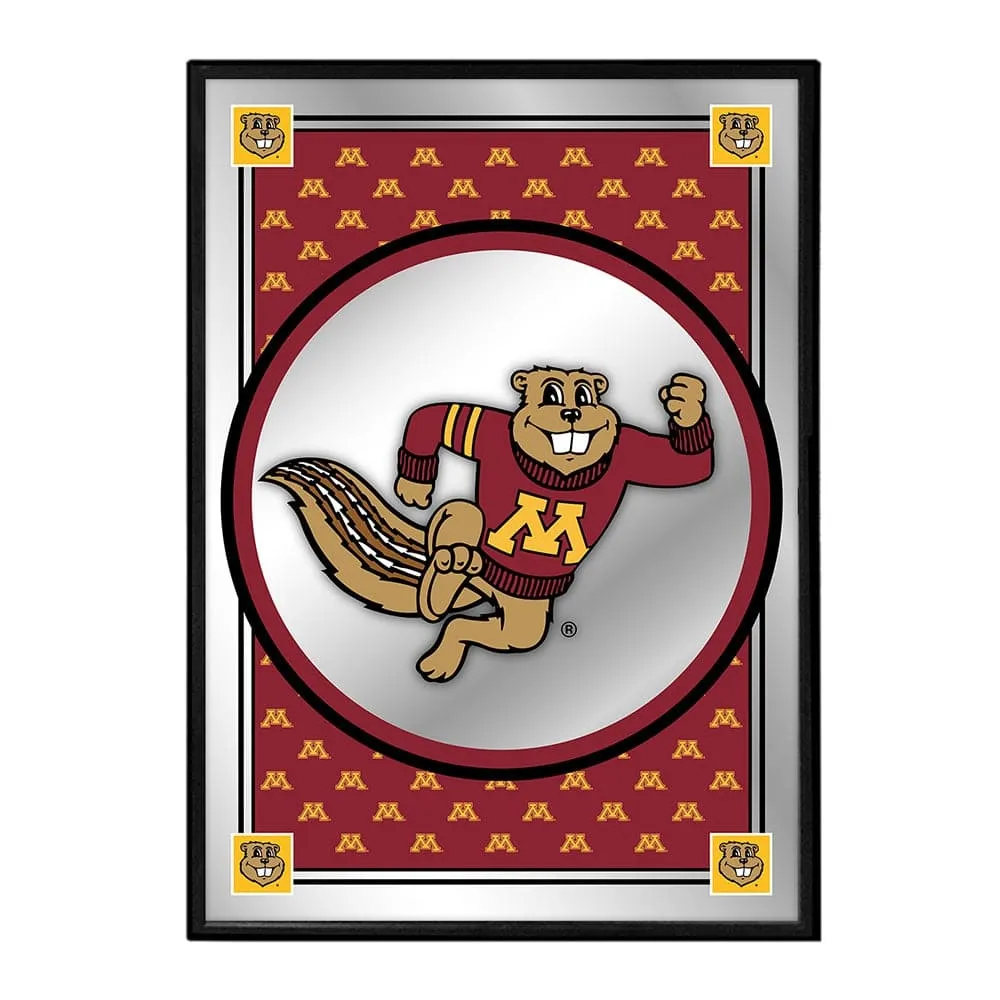 Minnesota Golden Gophers: Team Spirit, Mascot - Framed Mirrored Wall Sign