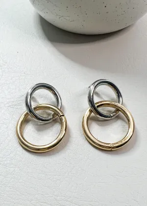 Mixed Metal Double Link Earrings