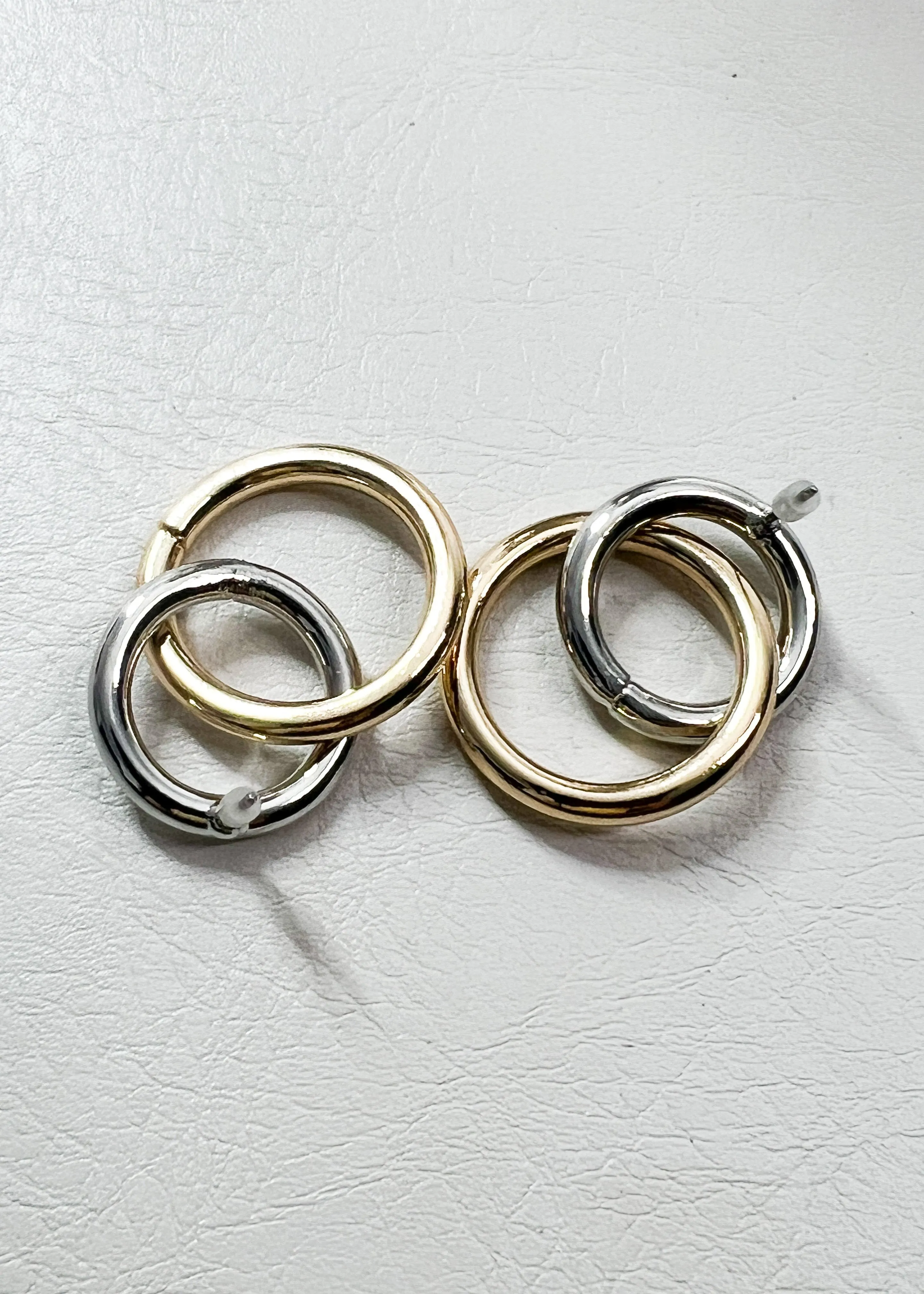 Mixed Metal Double Link Earrings