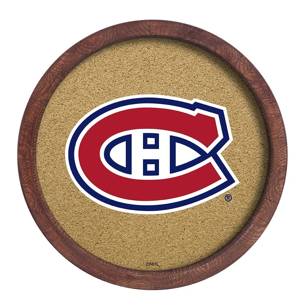 Montreal Canadiens: Barrel Top Cork Note Board