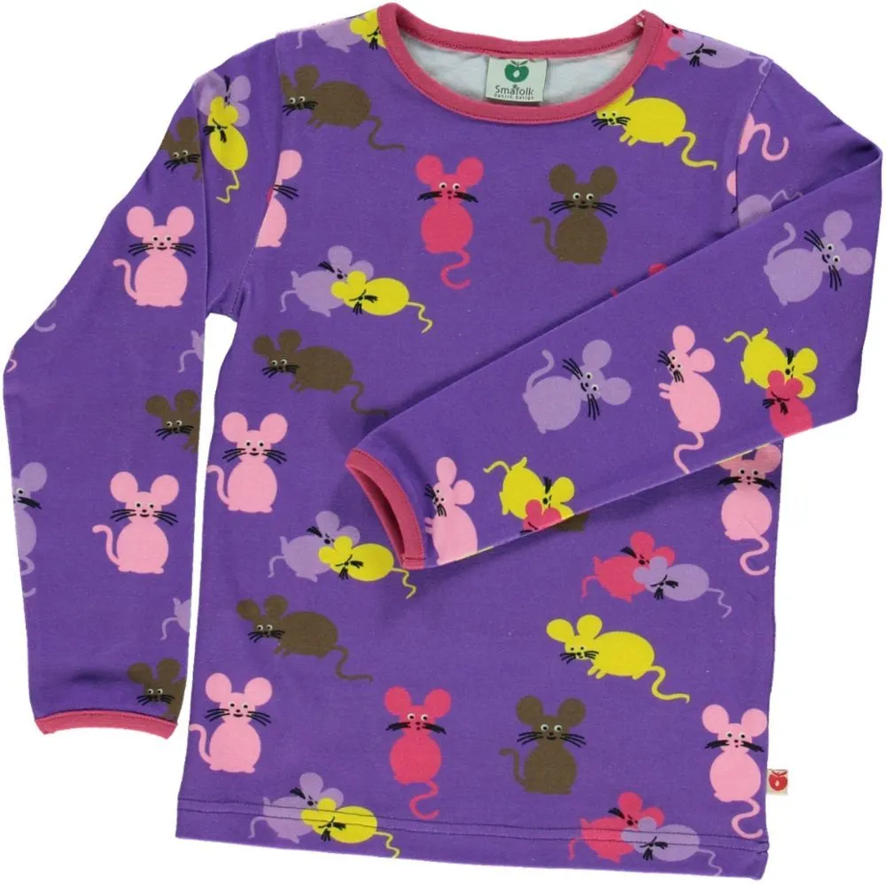 Mouse Long Sleeve Shirt - Viola - 1 Left Size 9-10 years