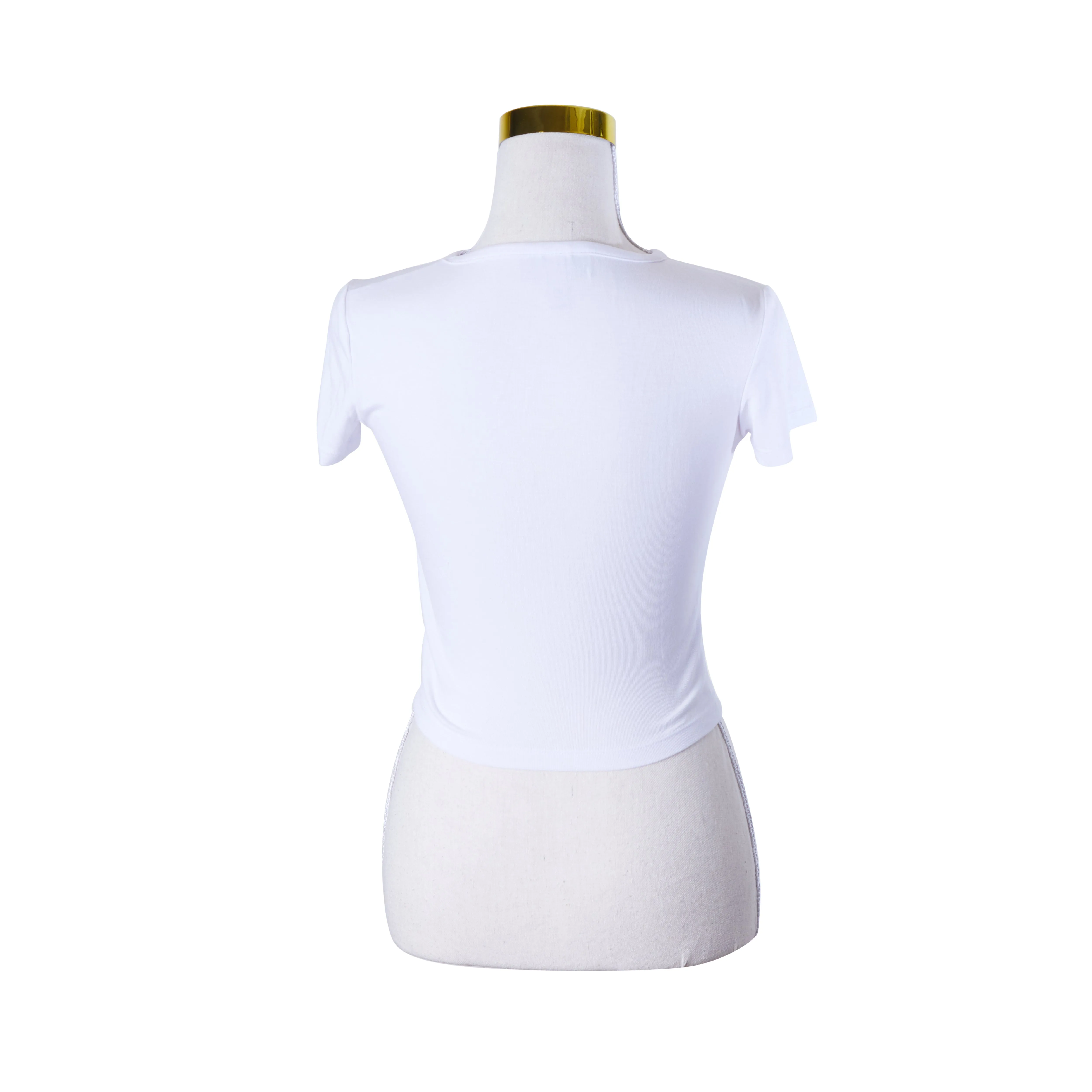 Neon Hart White Printed Crop T Shirt