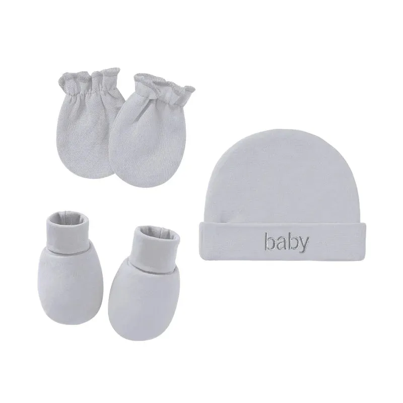 Newborn Hat Gloves Socks Set for Baby Cotton Fall Casual Photography Props Soft Headwear Infant Nightcap Fashion