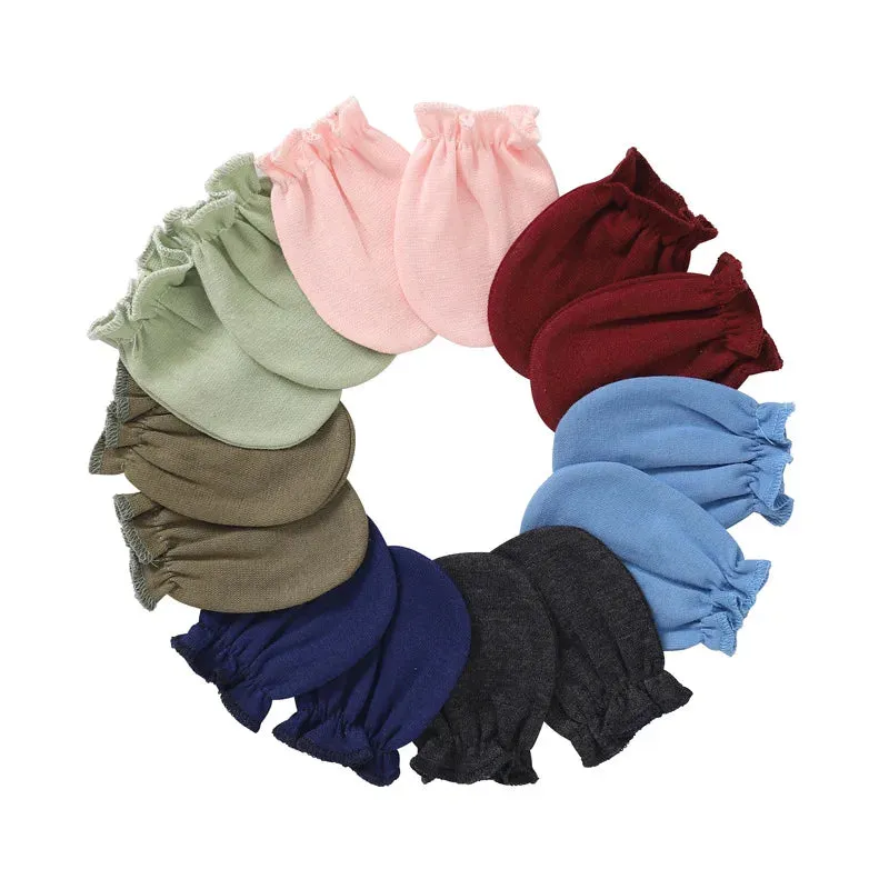 Newborn Hat Gloves Socks Set for Baby Cotton Fall Casual Photography Props Soft Headwear Infant Nightcap Fashion