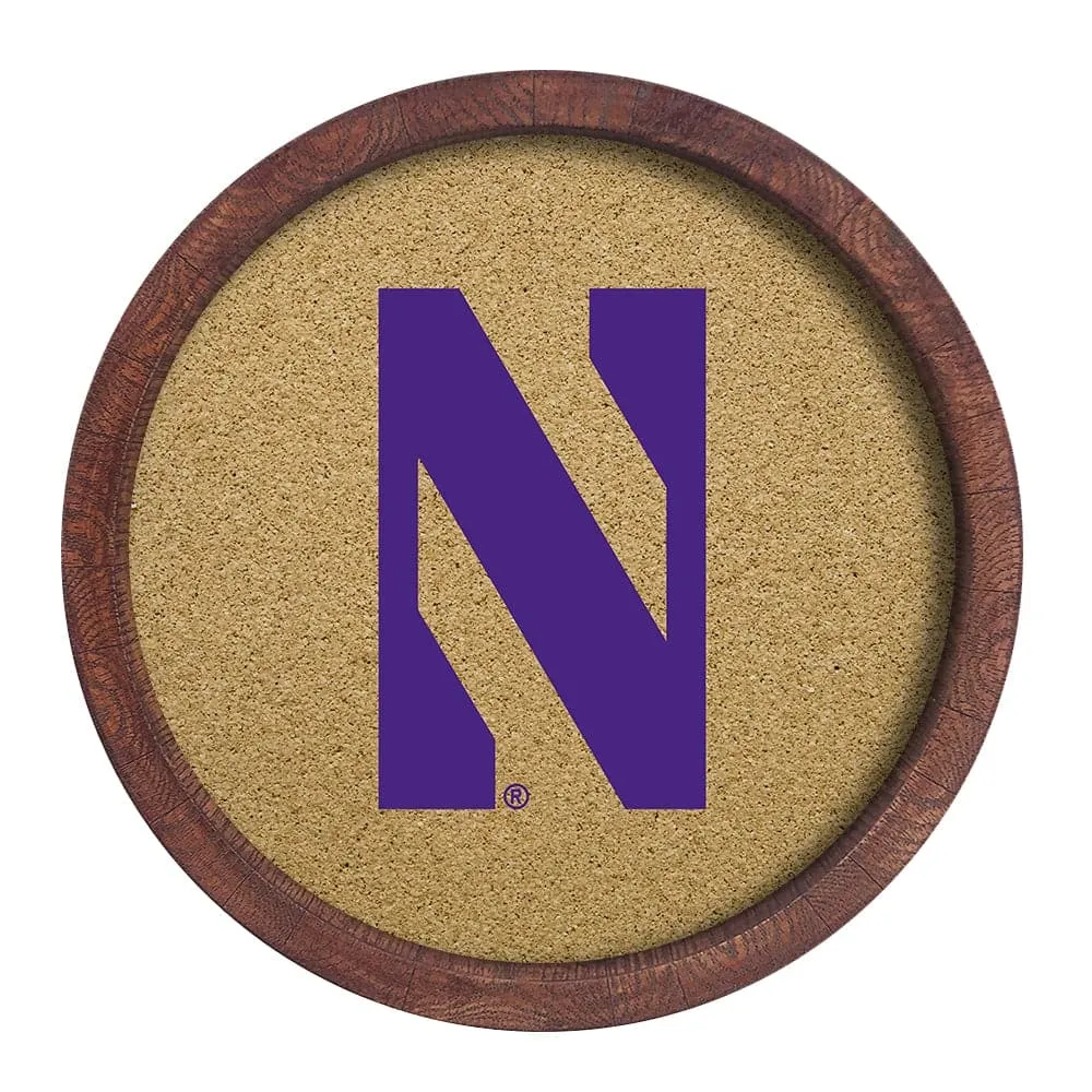 Northwestern Wildcats: "Faux" Barrel Top Cork Note Board