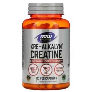NOW Foods Sports Kre-Alkalyn Creatine 120 Capsules Exp Mar 2027