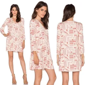 NWT! Clayton Heidi Mini Dress In Neutral Folk