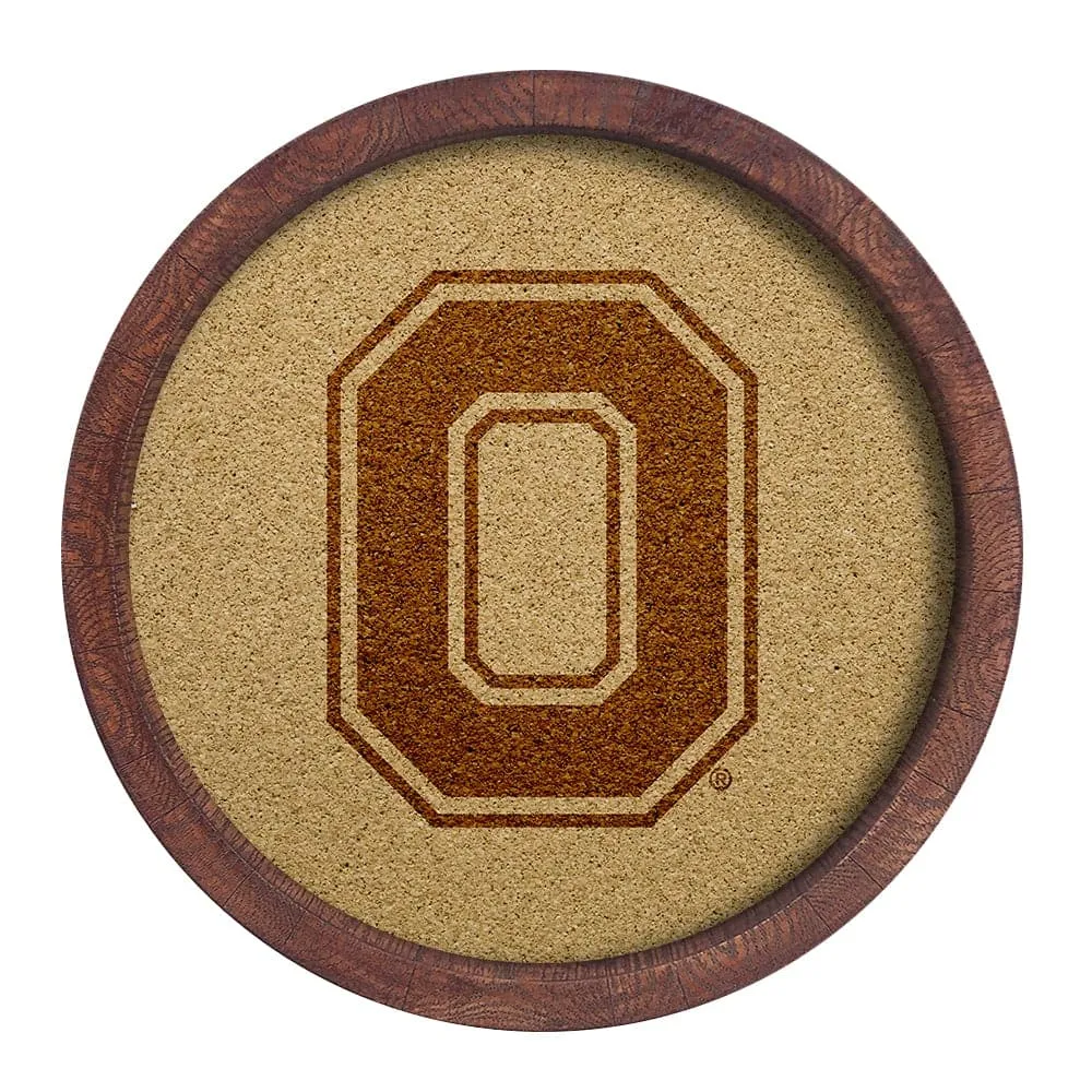 Ohio State Buckeyes: "Faux" Barrel Framed Cork Board