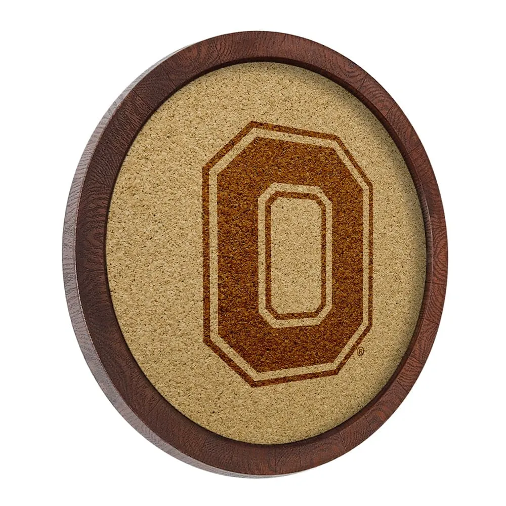 Ohio State Buckeyes: "Faux" Barrel Framed Cork Board