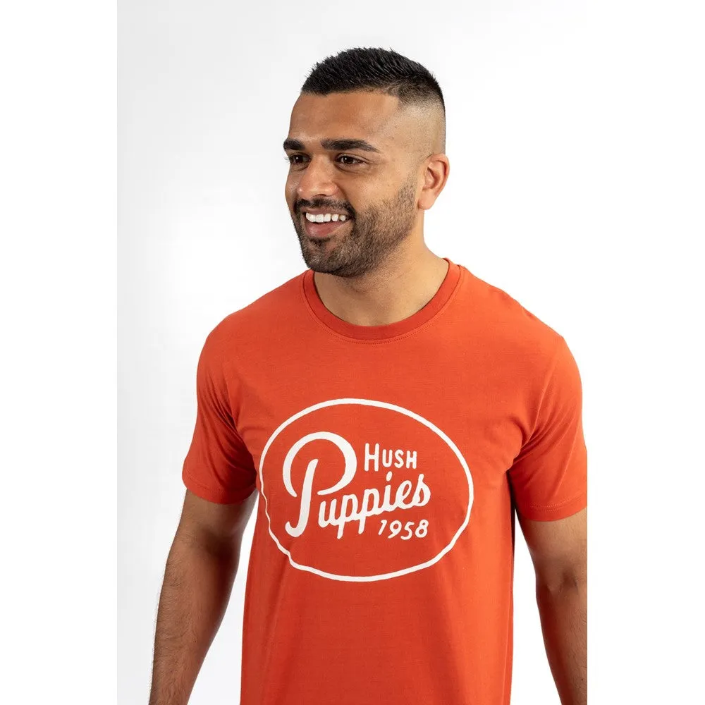 Orange Retro Script Mens T-Shirt