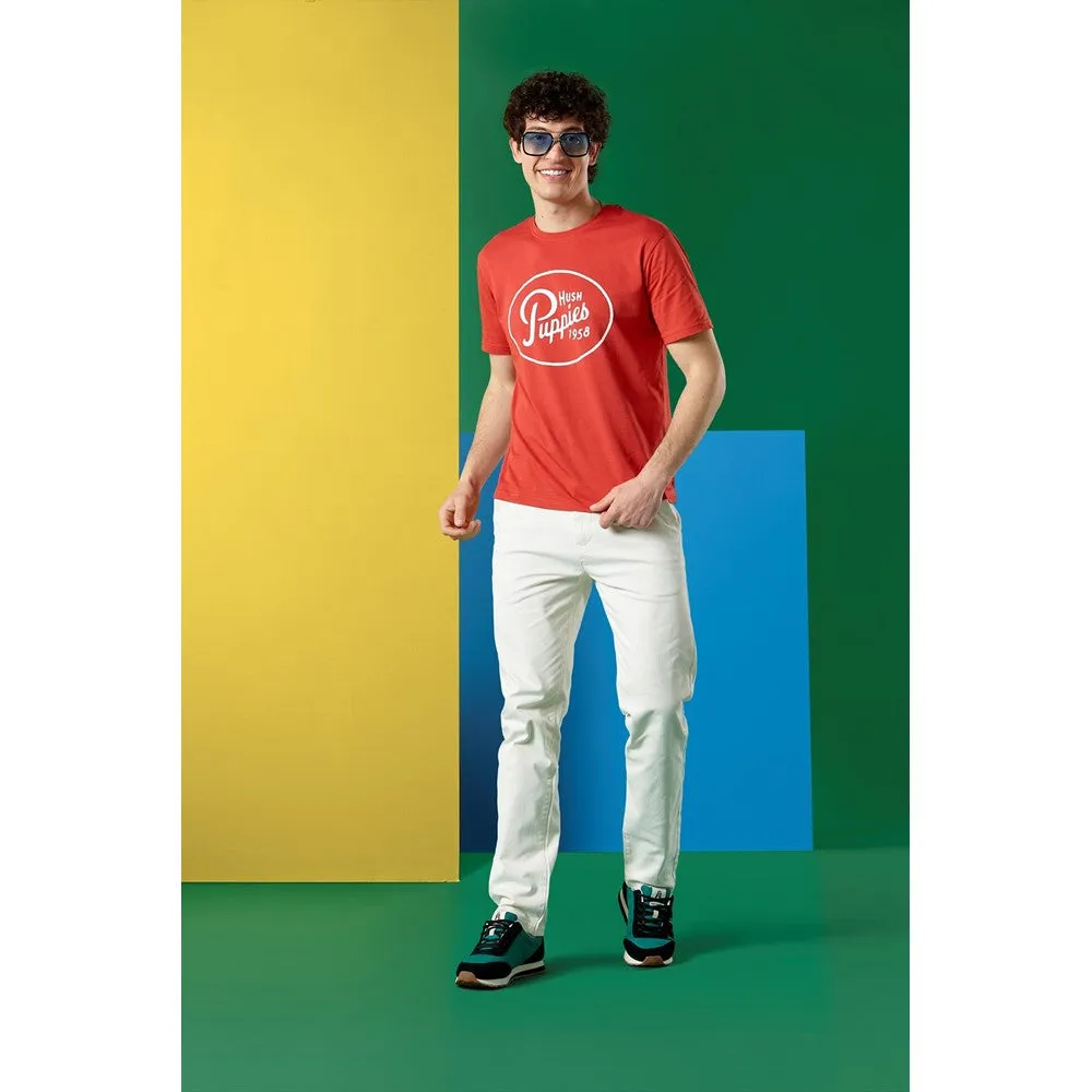 Orange Retro Script Mens T-Shirt