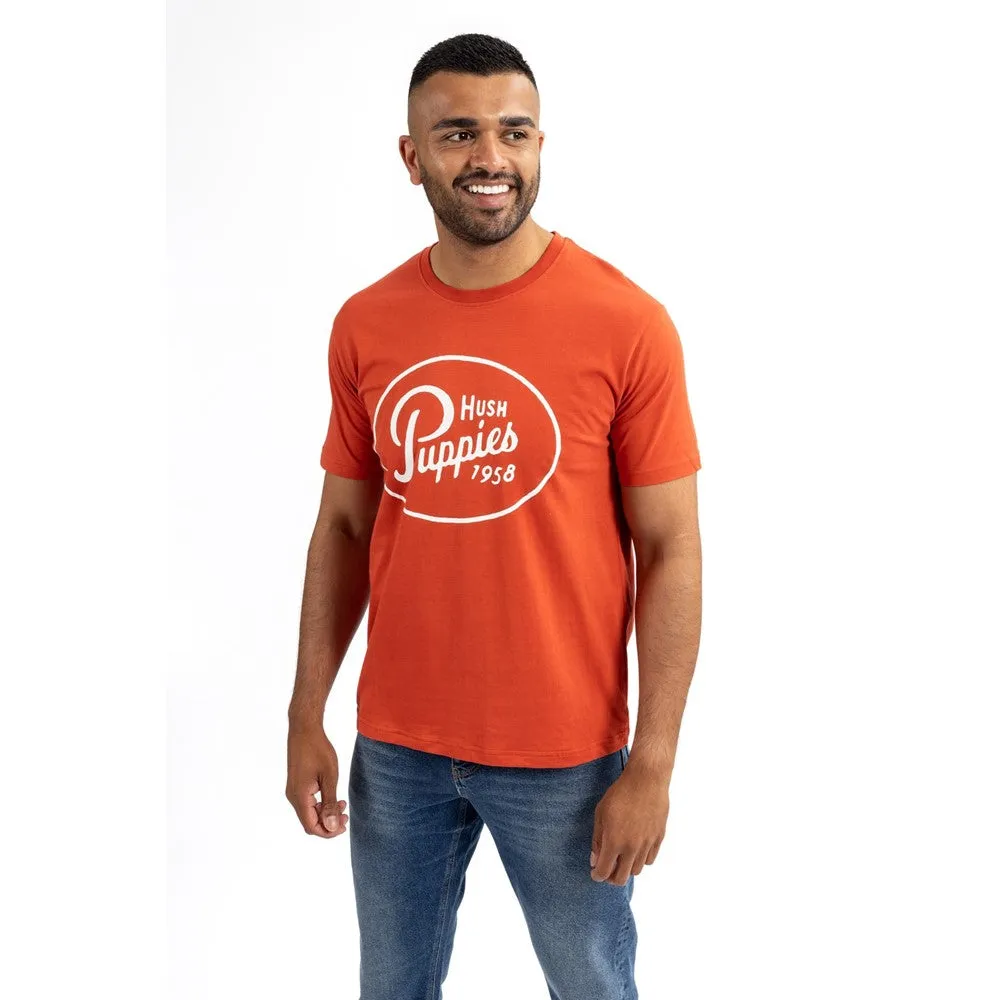 Orange Retro Script Mens T-Shirt