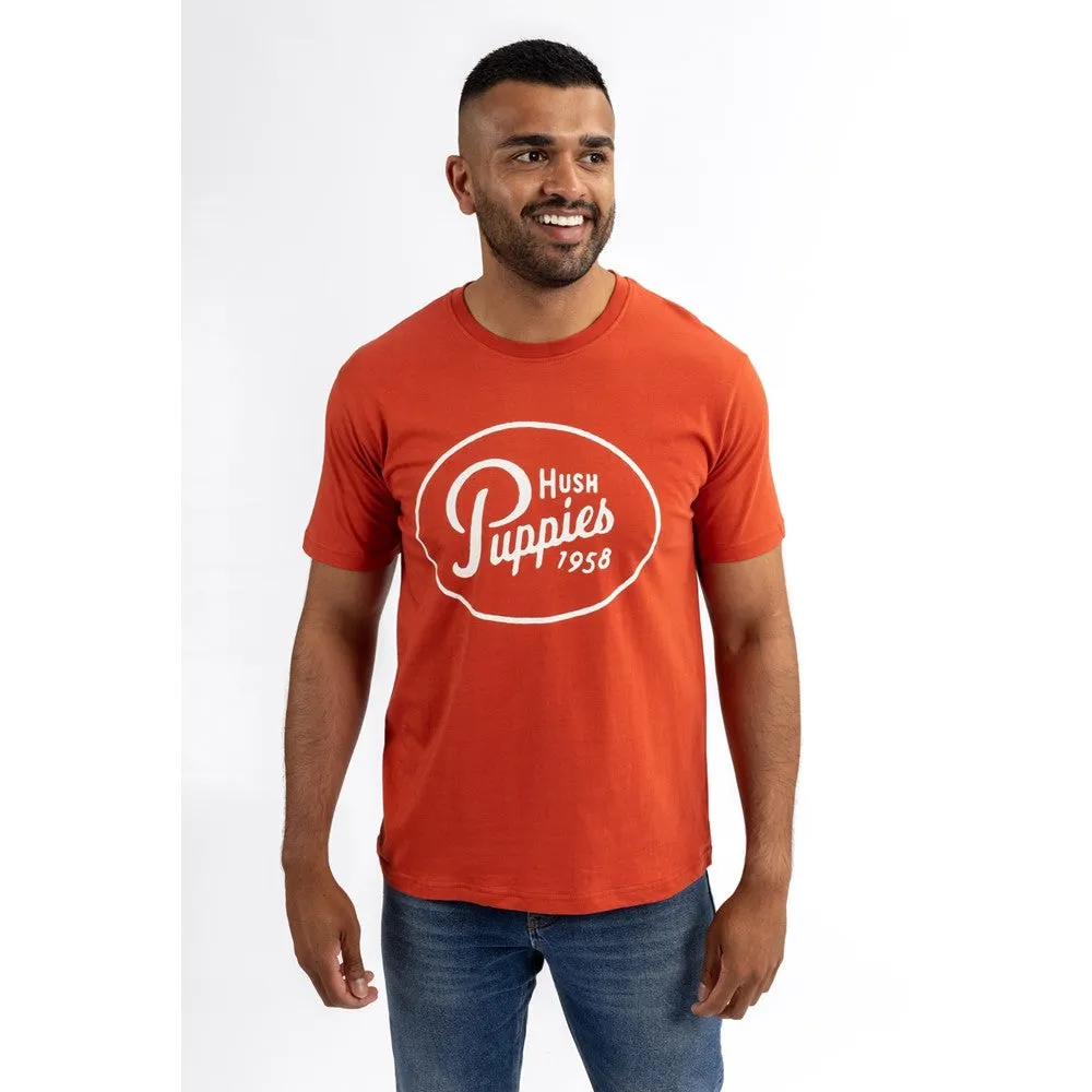 Orange Retro Script Mens T-Shirt