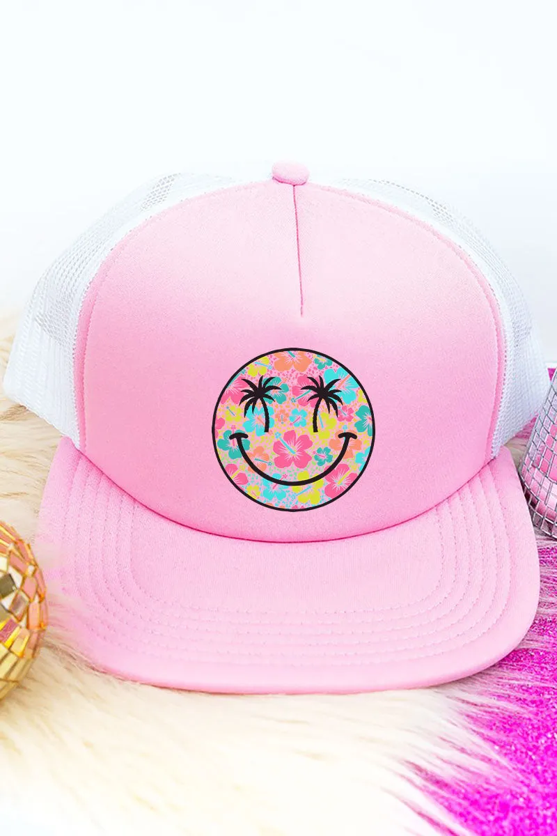 Palm Tree Smile Foam Front Mesh Trucker Cap