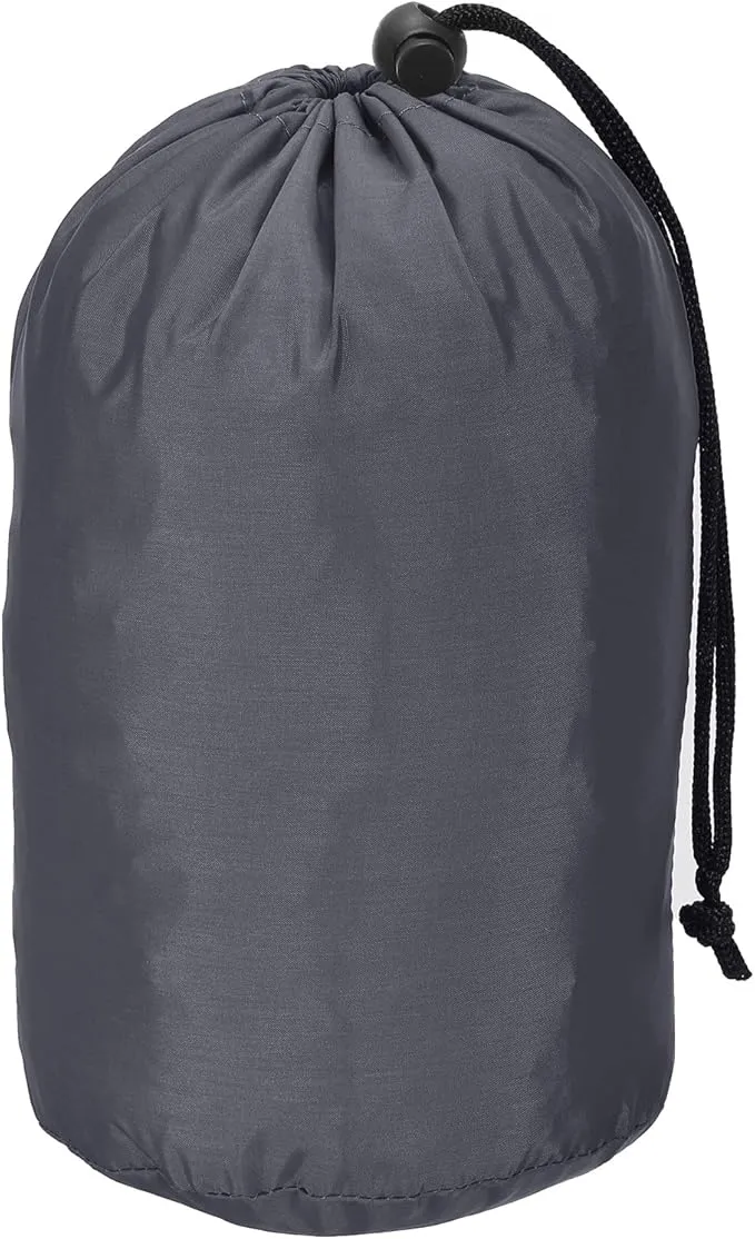 PATIKIL Stuff Sack, 5 x 10 Inch Waterproof Outdoor Storage Sack Portable Drawstring Dust Flap Bag for Camping, Dark Gray