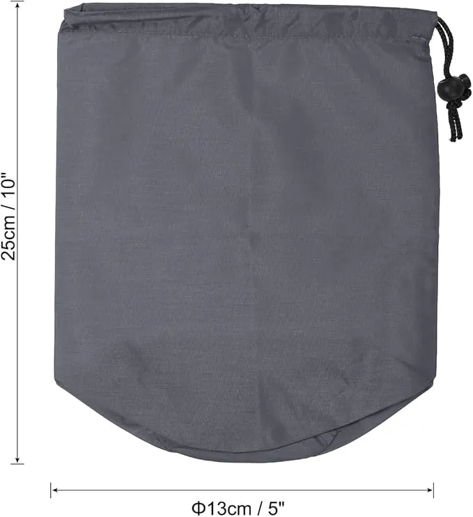 PATIKIL Stuff Sack, 5 x 10 Inch Waterproof Outdoor Storage Sack Portable Drawstring Dust Flap Bag for Camping, Dark Gray