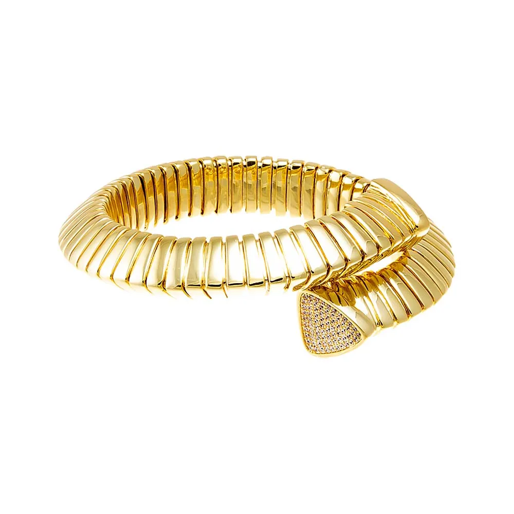 Pave Snake Chain Overlap Bracelet
