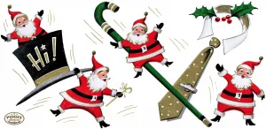 PDXC9928 -- Four Standing Santa Claus