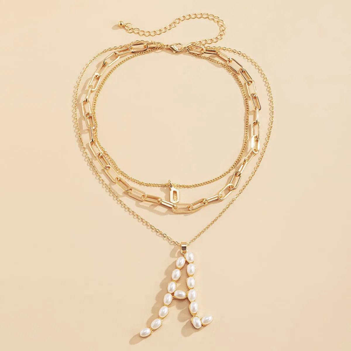 Pearl & 18K Gold-Plated 'A' Initial Pendant Necklace