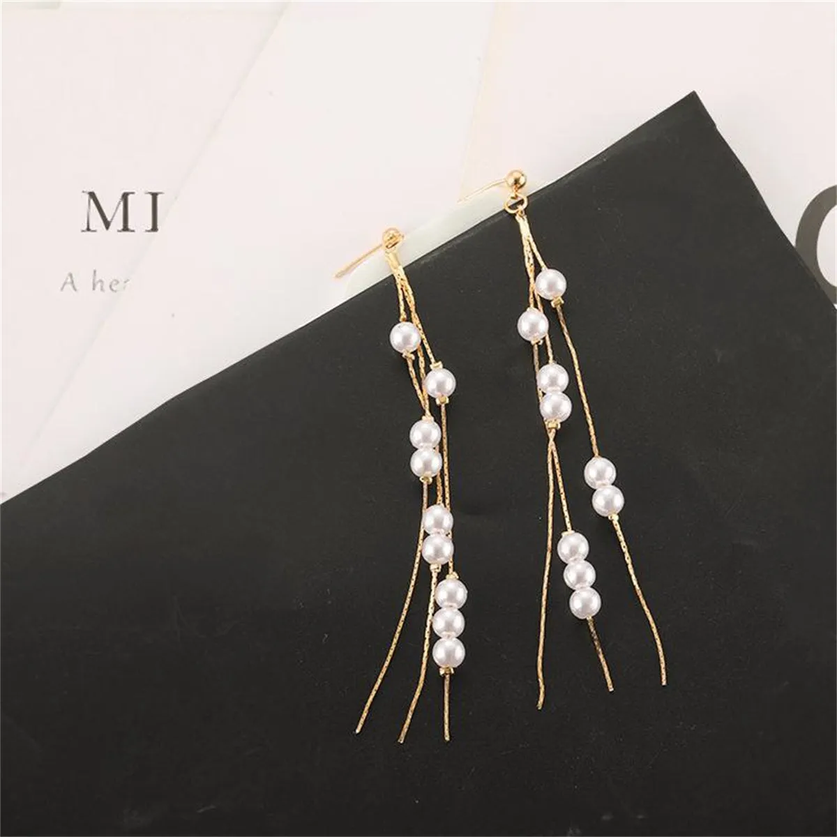 Pearl & 18K Gold-Plated Cluster Tassel Dangle Earrings
