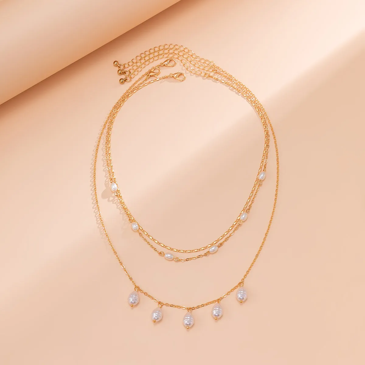 Pearl & 18K Gold-Plated Statement Necklace Set