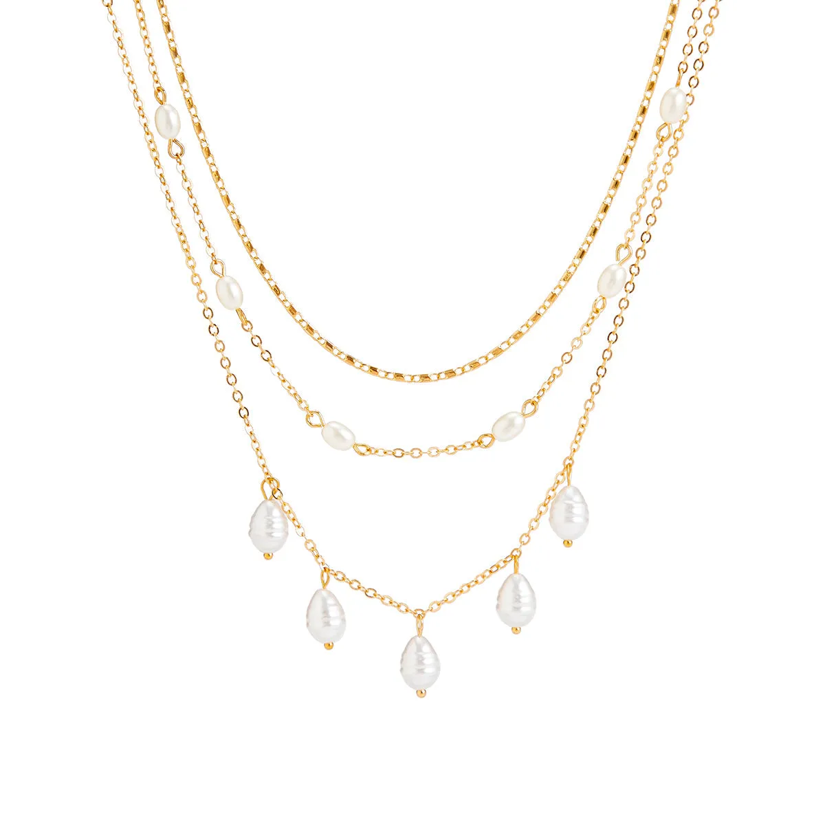 Pearl & 18K Gold-Plated Statement Necklace Set
