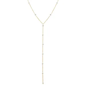 Pearl Embedded Lariat Necklace
