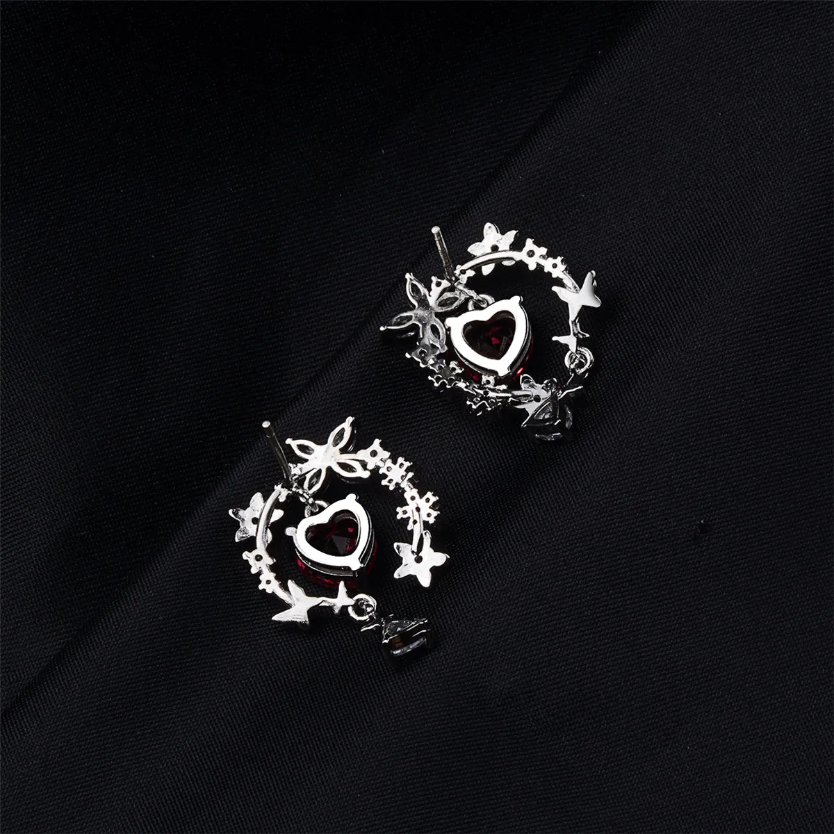 Pink Crystal & Cubic Zirconia Forest Stud Earrings