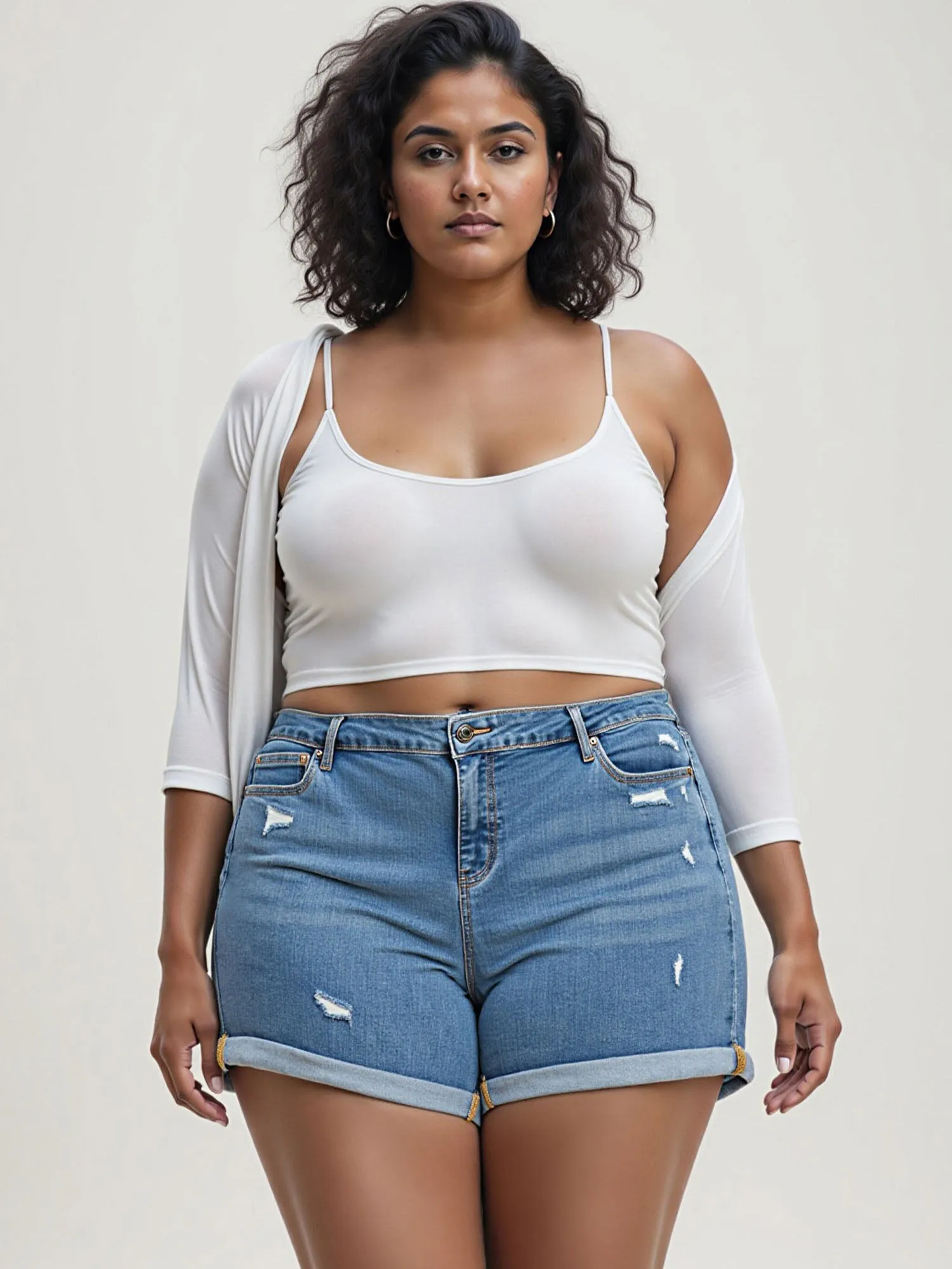 Plus Midrise Essential 7-inch Boyfriend Denim Short