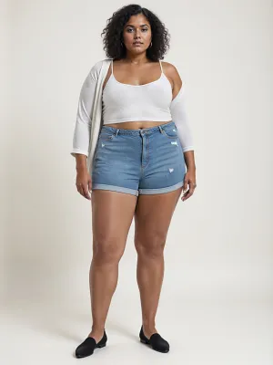 Plus Midrise Essential 7-inch Boyfriend Denim Short
