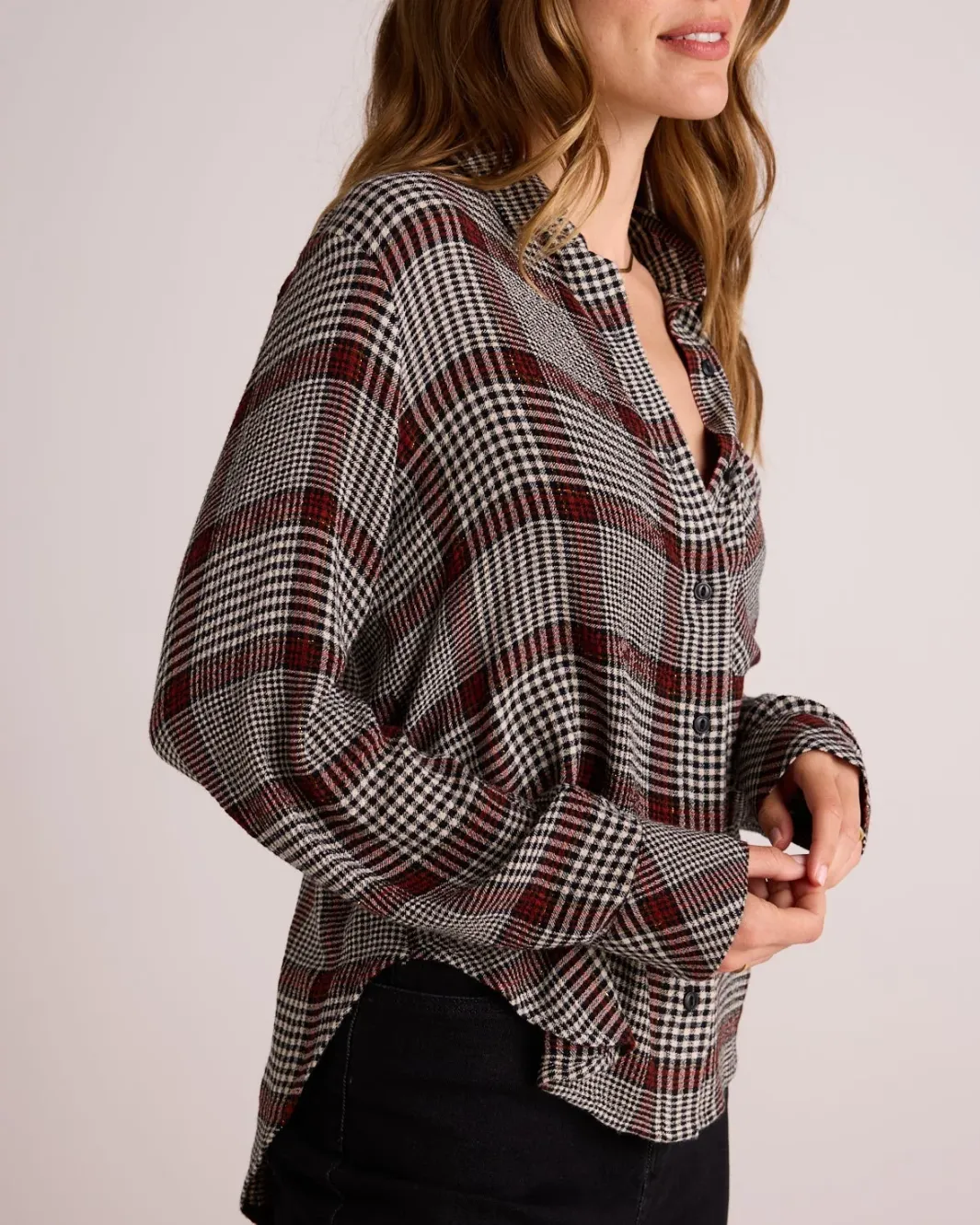 POCKET SHIRT TAIL BUTTON DOWN IN WINTER GLEN PLAID
