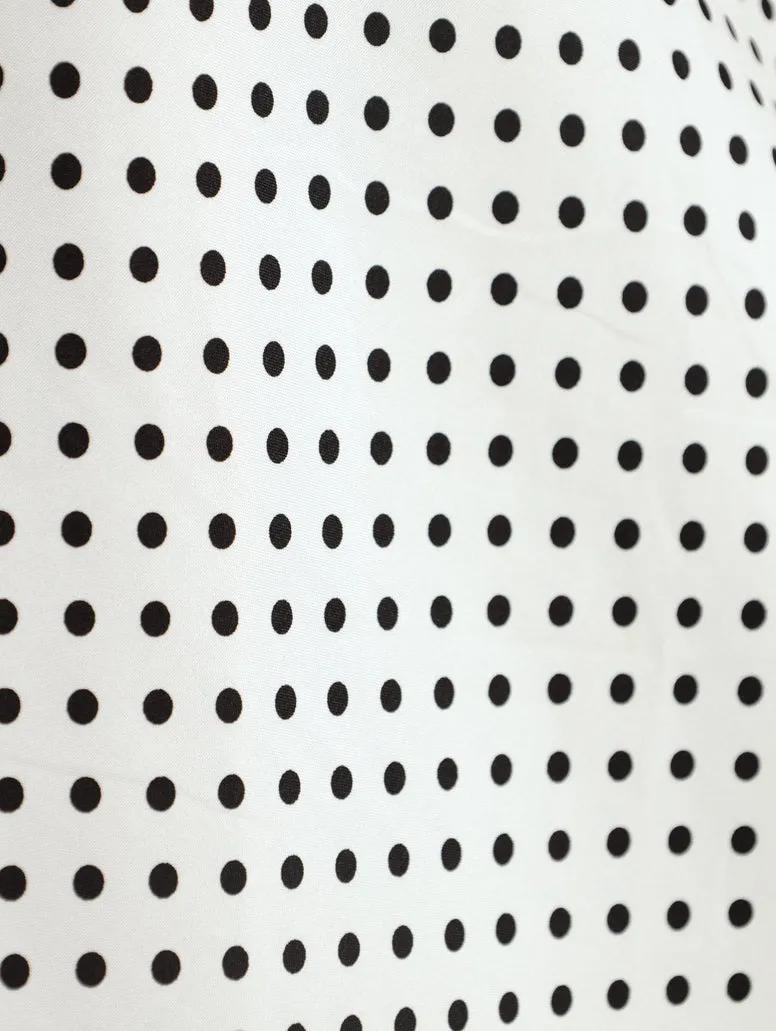 Polka  Sleeveless Slip Dress - Black/White