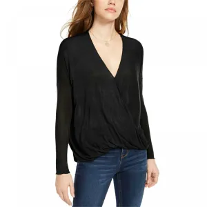 Polly & Esther Women's Flowy Surplice Neck Top