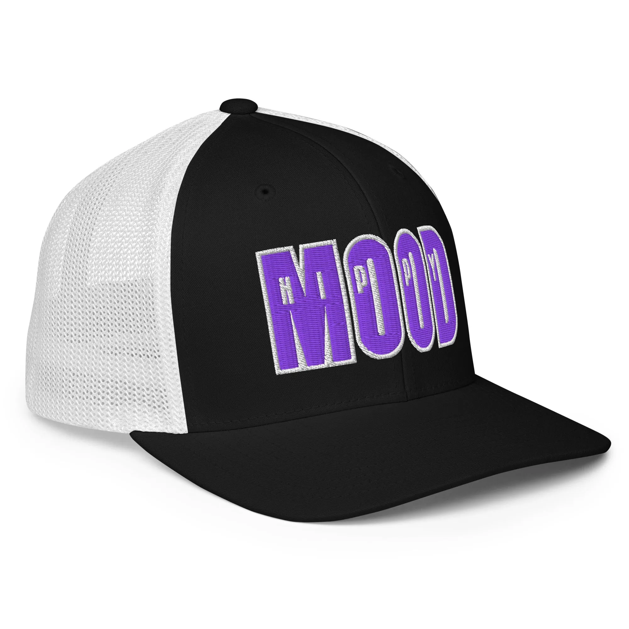 Purple Splash Print Closed-back Trucker Cap