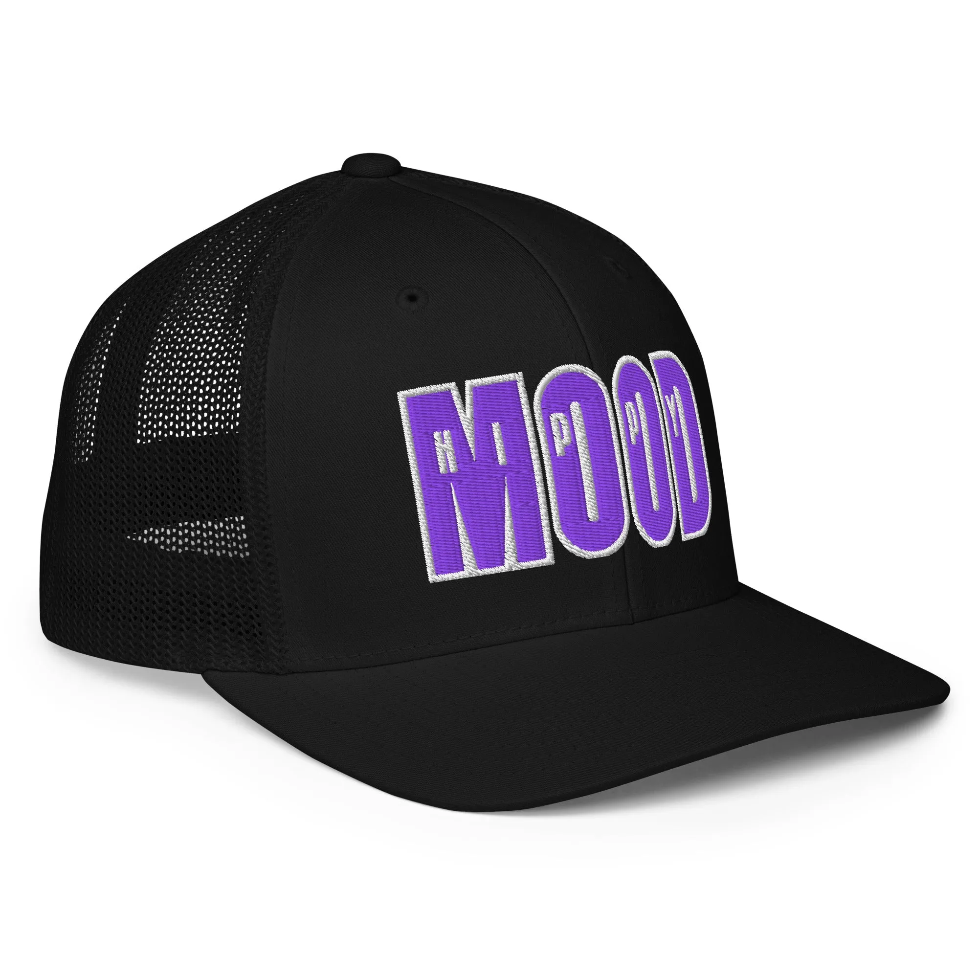 Purple Splash Print Closed-back Trucker Cap