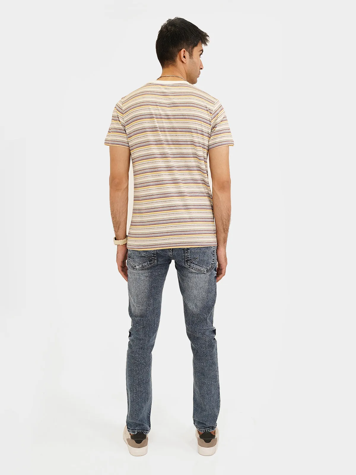 "NEVIO" Crew Neck Slim Fit T-Shirt