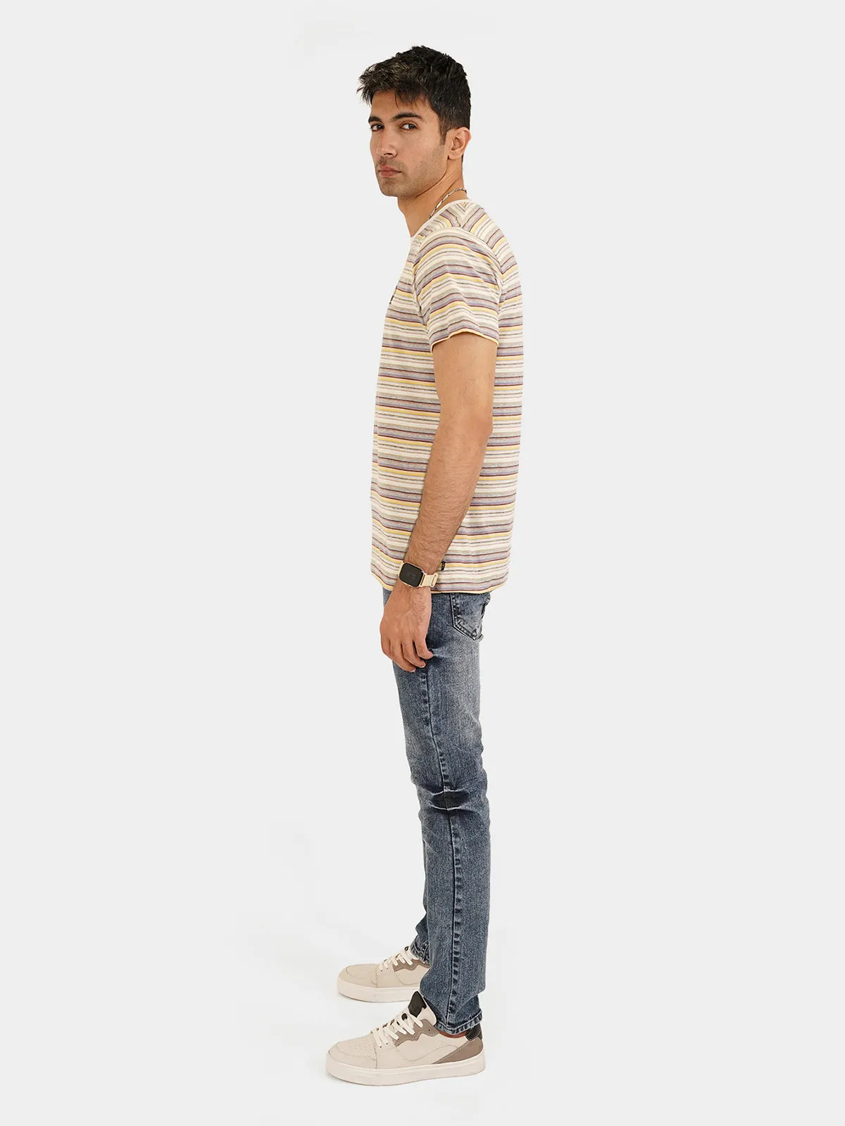 "NEVIO" Crew Neck Slim Fit T-Shirt