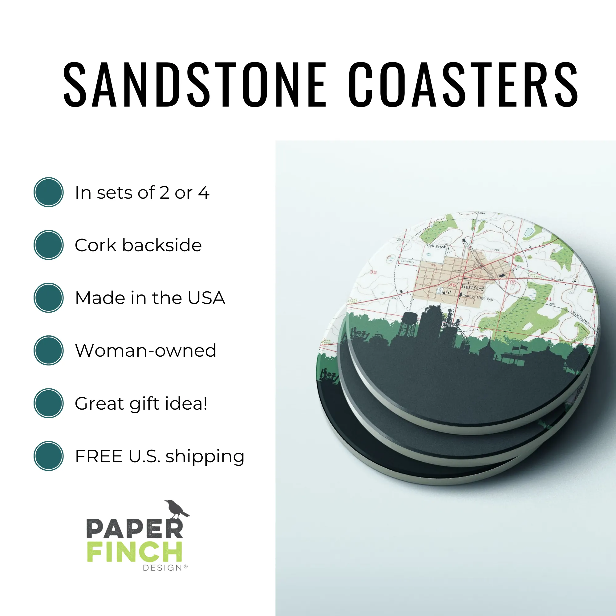 "Surf's Up" Stone Coasters - Set of 2 or 4 | Good Vibrations Collection