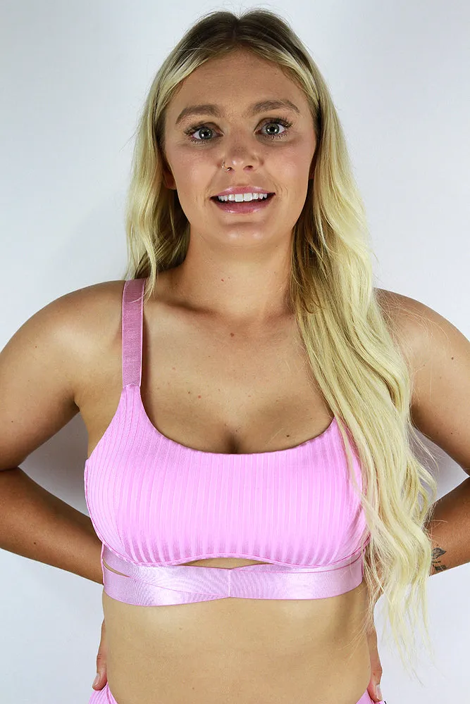 Rarr Crystal Strappy Bra – White