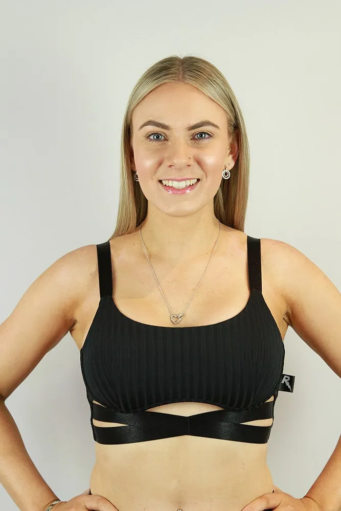 Rarr Crystal Strappy Bra – White
