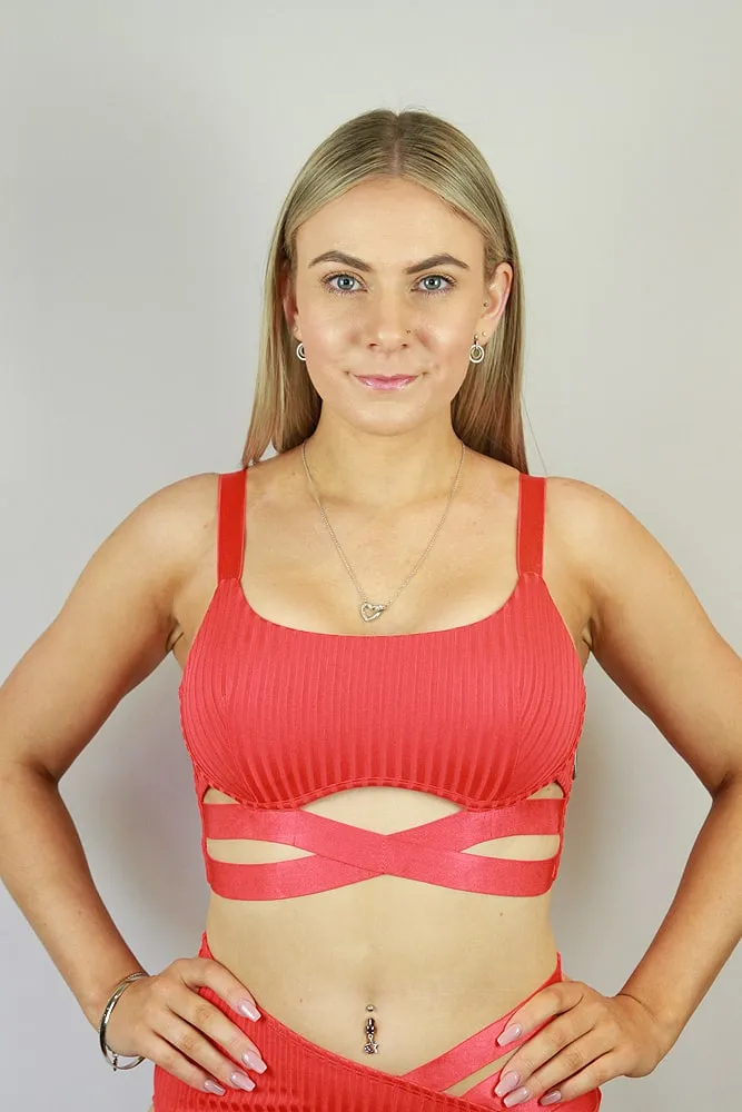Rarr Crystal Strappy Bra – White