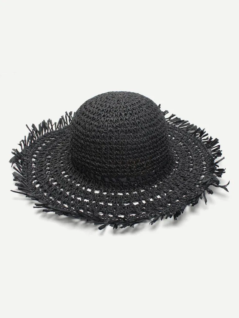 Raw Edge Straw Hat